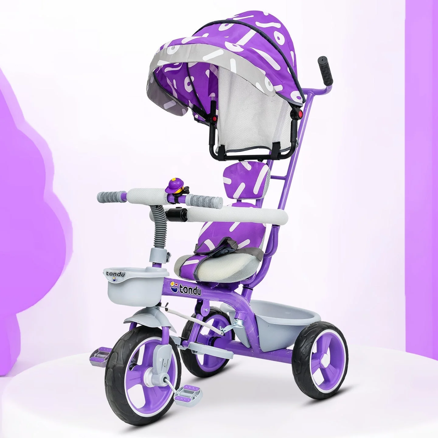 Purple TONDU Tricycles with Canopy Seat Belt - Image 5