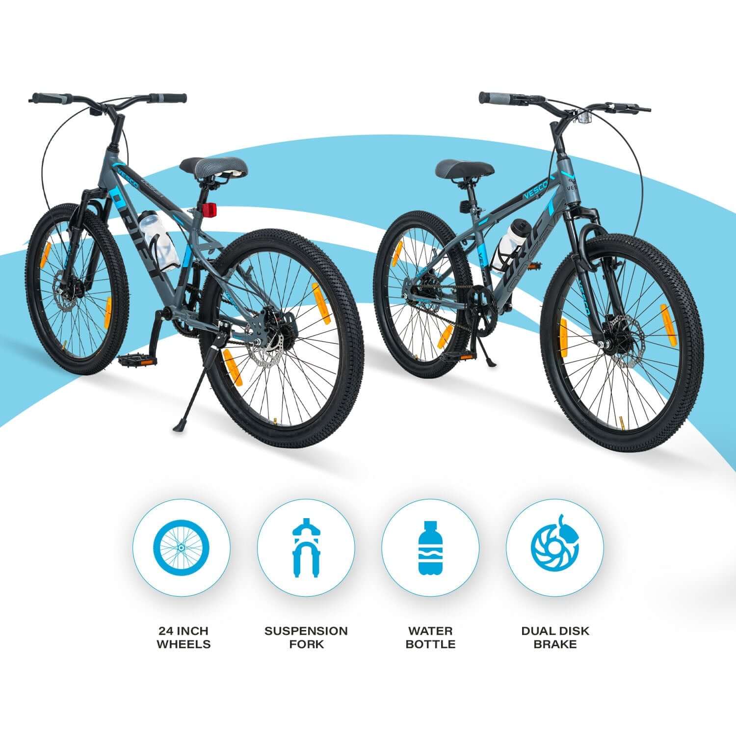 24-T Drift Cycle Mountain Bike (Grey) - Image 3