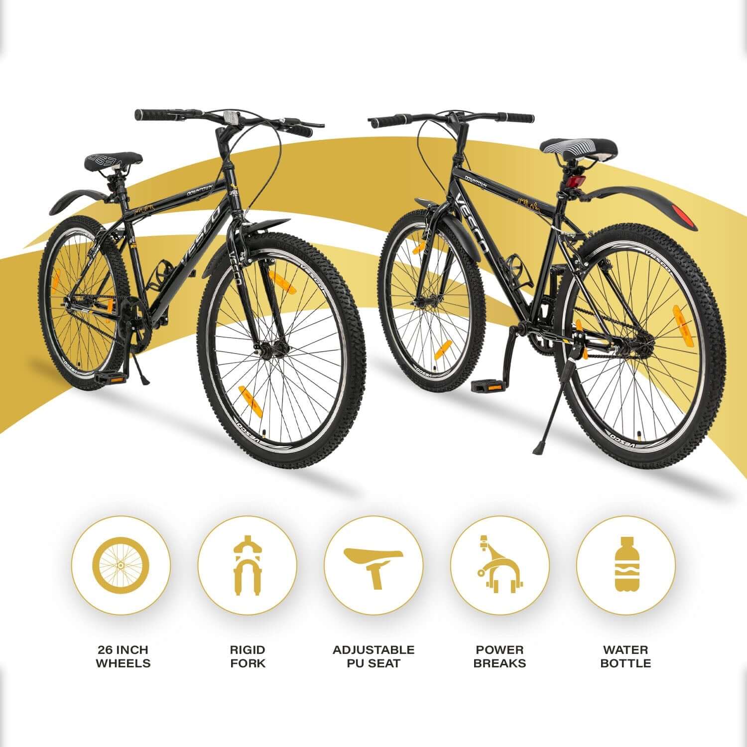 26T Black Downtown Cycle for Adults - Image 3