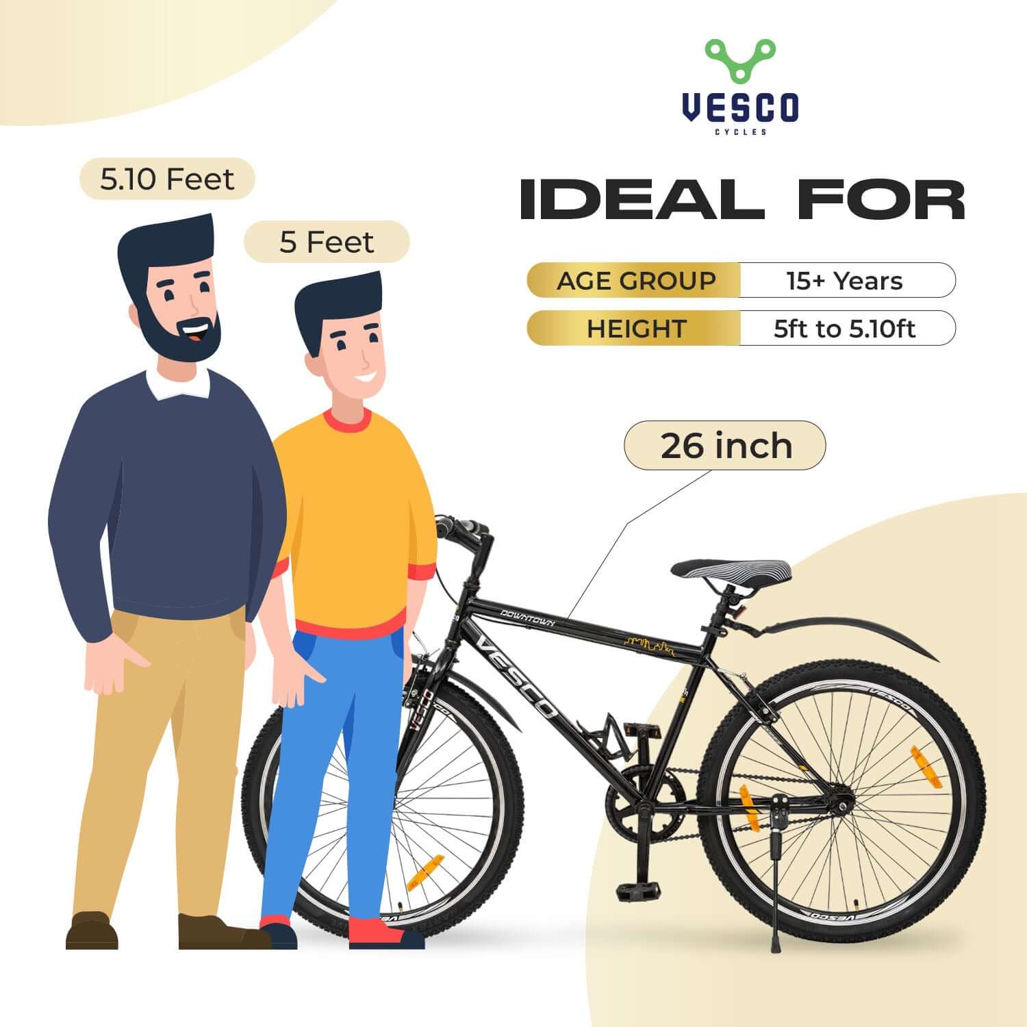 26T Black Downtown Cycle for Adults - Image 4