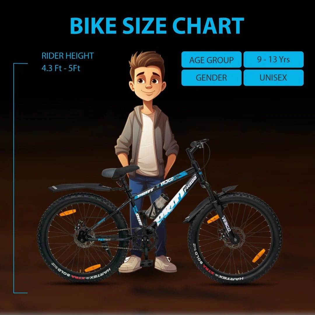 Drift FX-300 24T Cycle | Fat Tyre, Dual Discs Brakes, Front Suspension - Image 5