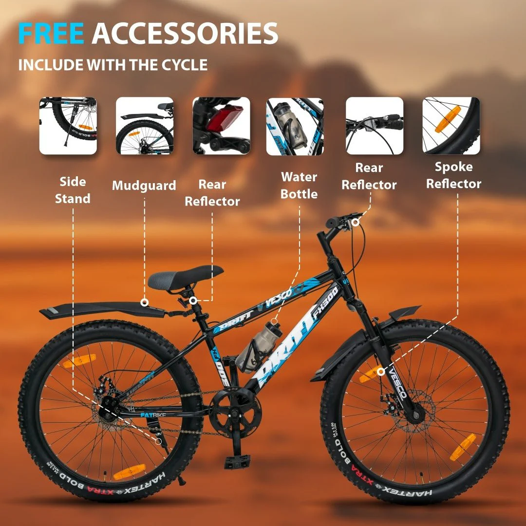 Drift FX-300 24T Cycle | Fat Tyre, Dual Discs Brakes, Front Suspension - Image 6