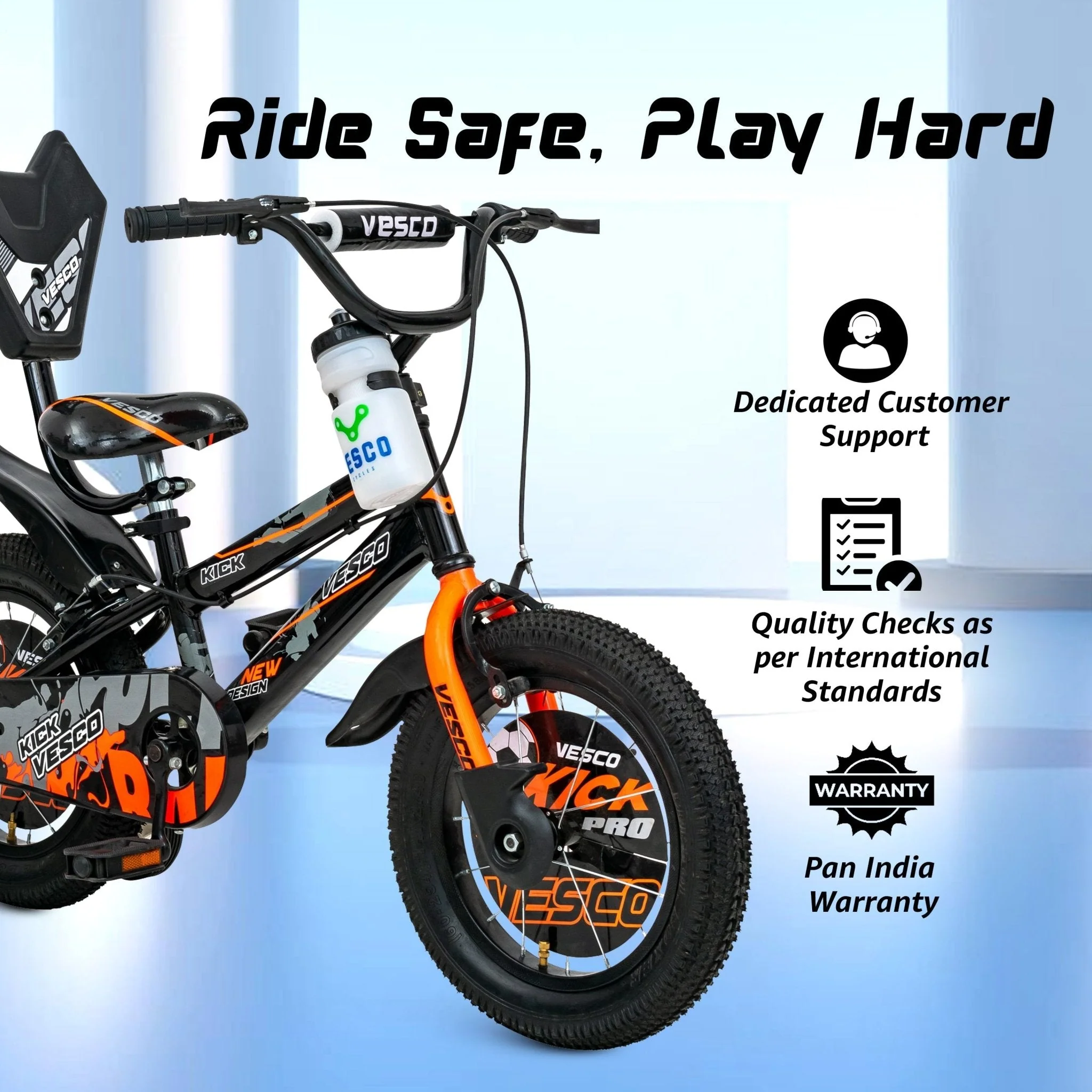 14T Orange Kick Sports Kids Bicycle - Image 6