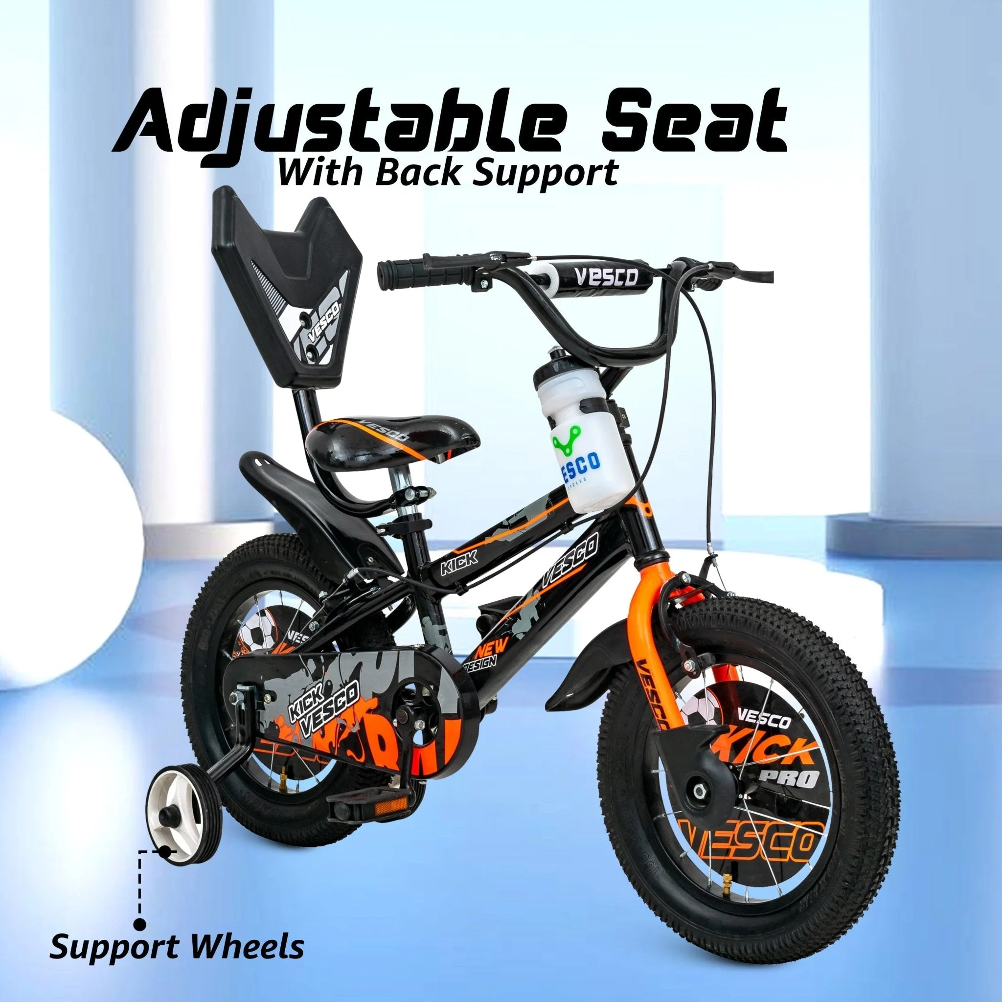 14T Orange Kick Sports Kids Bicycle - Image 7