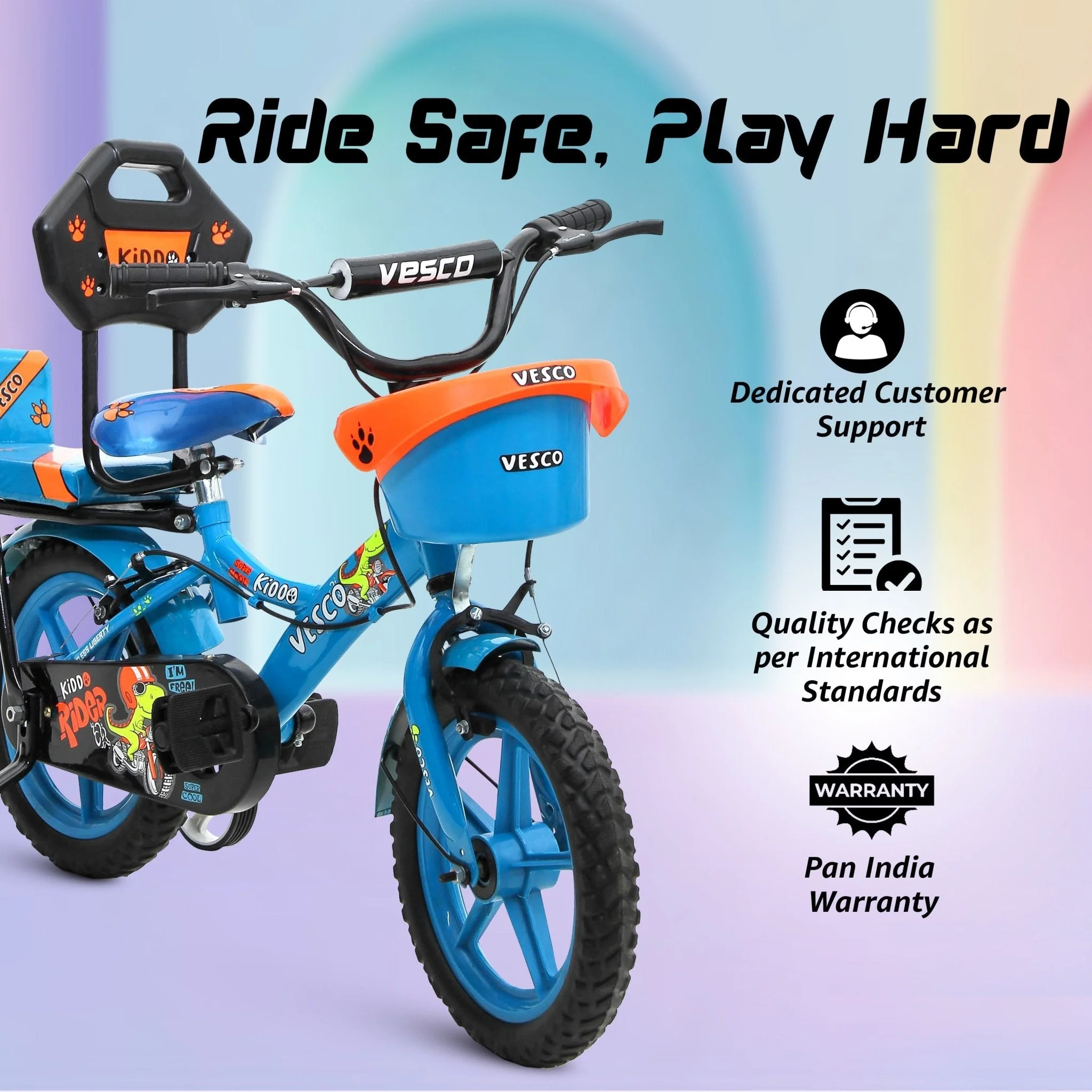 Kiddo 14T Kids Cycle with Double Seat & Training Wheels - Image 6