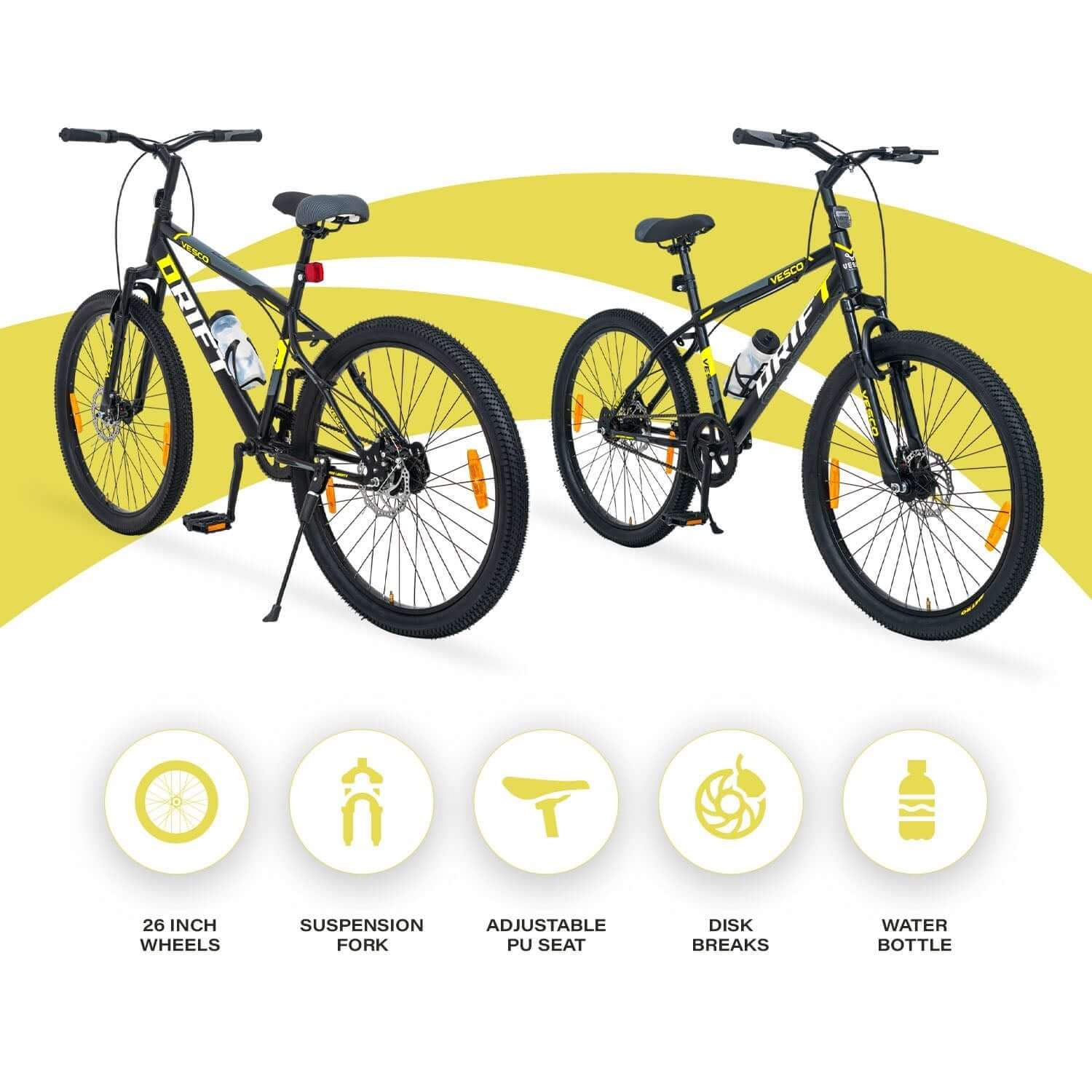 26T Drift Black Mountain Bicycle - Image 3