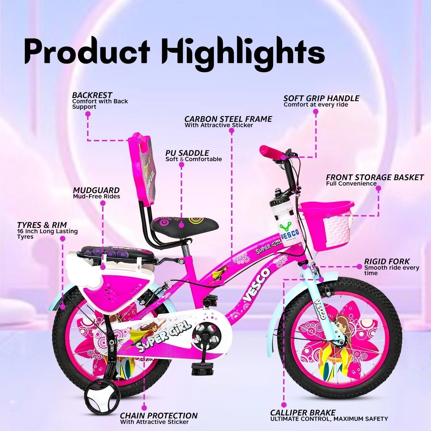 Super Girl 16T Girls Cycle (5–7 Years) - Image 6