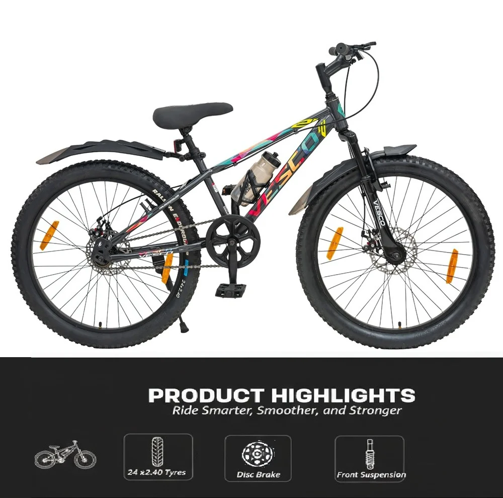 Vesco Yugo 24T Kids Cycle | Dual Disc Brakes & Suspension - Image 3